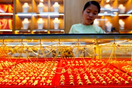Một cửa hàng vàng ở Yangon, Myanmar. (Nguồn: THX/TTXVN)