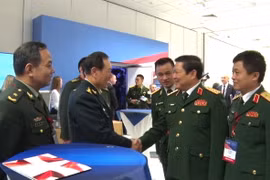 Bộ trưởng Quốc phòng Nga Sergei Shoigu phát biểu tại Hội nghị An ninh Quốc tế Moskva. (Nguồn: AFP/TTXVN)