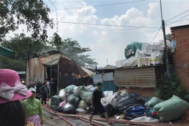 Hiện trường vụ cháy. (Ảnh: Thành Chung/TTXVN)