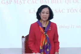 Ủy viên Bộ Chính trị, Bí thư Trung ương Đảng, Trưởng Ban Dân vận Trung ương Trương Thị Mai. (Ảnh: Phương Hoa/ TTXVN) 