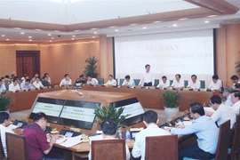 Chủ tịch UBND thành phố Hà Nội Nguyễn Đức Chung phát biểu chỉ đạo. (Ảnh: Lâm Khánh/TTXVN)