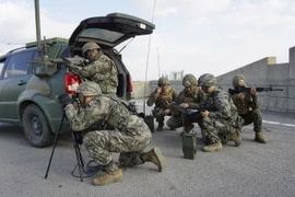 Binh sỹ tham gia cuộc tập trận chung Hàn Quốc - Mỹ tại Baekryeong ngày 3/11/2017. (Nguồn: Yonhap/TTXVN)