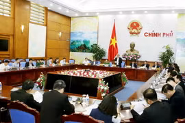Phó Thủ tướng Thường trực Trương Hòa Bình, Trưởng Ban Chỉ đạo 896 phát biểu tại phiên họp. (Ảnh: Nguyễn Dân/TTXVN)
