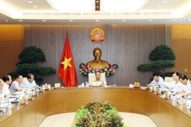 Thủ tướng Nguyễn Xuân Phúc phát biểu tại phiên họp. (Ảnh: Thống Nhất/TTXVN)