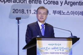 Tổng thống Hàn Quốc Moon Jae-in. (Ảnh: YONHAP/TTXVN)