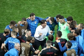 Huấn luyện viên Zlatko Dalic chỉ đạo các tuyển thủ Croatia trong trận Bán kết World Cup 2018 gặp tuyển Anh ở Moskva (Nga) ngày 11/7. (Ảnh: THX/TTXVN)