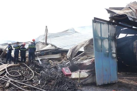 Hiện trường vụ cháy. (Ảnh: Quốc Dũng/TTXVN)