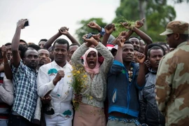 Biểu tình chống Chính phủ tại Bishoftu, khu vực Oromo ngày 2/10/2016. (Nguồn: AFP/TTXVN)