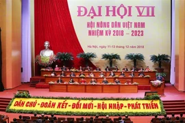 Toàn cảnh Đại hội đại biểu toàn quốc Hội Nông dân Việt Nam lần thứ VII. (Ảnh: Trí Dũng/TTXVN)