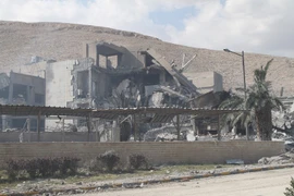 Trung tâm nghiên cứu khoa học Syria bị phá hủy sau vụ tấn công của Mỹ, Anh, Pháp ngày 14/4. (Nguồn:THX/TTXVN)