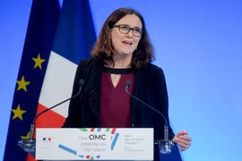 Ủy viên Thương mại của EU Cecilia Malmstrom phát biểu tại một hội nghị ở Paris, Pháp, ngày 16/11/2018. (Ảnh: AFP/TTXVN)