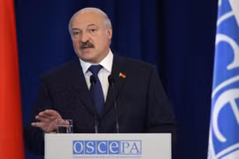  Tổng thống Belarus Alexander Lukashenko tại một phiên họp ở Minsk. (Nguồn: AFP/TTXVN)