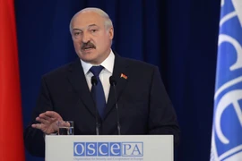  Tổng thống Belarus Alexander Lukashenko tại một phiên họp ở Minsk. (Nguồn: AFP/TTXVN)