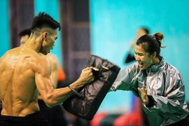 Các vận động viên Pencak Silat tập luyện cho ASIAD 2018. (Ảnh: Trọng Đạt/TTXVN)