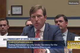 Thứ trưởng Bộ An ninh Nội địa Mỹ Christopher Krebs. (Nguồn: c-span.org)
