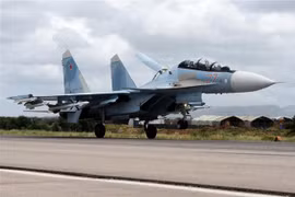 Máy bay ném bom Sukhoi Su-35 của Nga. (Nguồn: AFP/TTXVN)