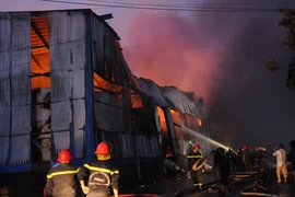 [Photo] Công ty giấy cháy ngùn ngụt trong Khu công nghiệp Vĩnh Lộc