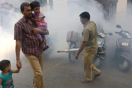 Phun thuốc khử trùng nhằm ngăn chặn sự lây lan của virus Zika tại Mumbai, Ấn Độ. (Ảnh: AFP/TTXVN)
