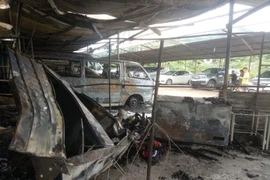 Hiện trường vụ cháy. (Ảnh: TTXVN)