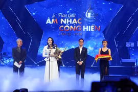 Ca sỹ Mỹ Tâm với Album “ Tâm 9” nhận giải đề cử Album của năm. Ảnh: Thành Đạt – TTXVN 