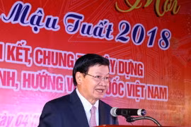 Thủ tướng nước CHDCND Lào Thongloun Sisoulith phát biểu. (Ảnh: Thống Nhất/TTXVN)