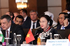 Chủ tịch Quốc hội Nguyễn Thị Kim Ngân tại Hội nghị Chủ tịch Quốc hội các nước Á Âu. (Ảnh: Trọng Đức/TTXVN)