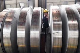  Sản phẩm nhôm cuộn tại một nhà máy ở Sơn Đông, Trung Quốc. (AFP/TTXVN)