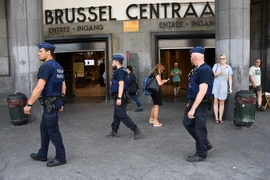 Cảnh sát Bỉ tuần tra tại Brussels ngày 21/6/2017. (Nguồn: AFP/TTXVN)
