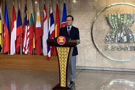 Đại sứ Trần Đức Bình, Trưởng phái đoàn Việt Nam tại ASEAN, đại diện cho nước Chủ tịch ASEAN năm 2020. (Ảnh: Hữu Chiến/TTXVN)