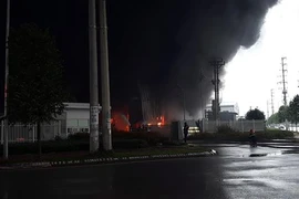 Hiện trường vụ cháy. (Ảnh: Việt Hùng/TTXVN)