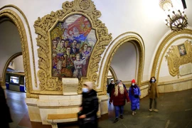 Ga Kievskaya được ví là phòng trưng bày nghệ thuật dưới lòng đất. (Ảnh: Trần Hiếu/TTXVN)