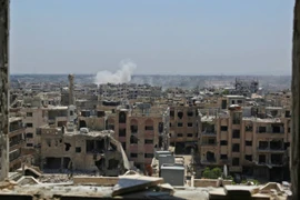 Khói bốc lên sau một vụ nổ ở Syria. (Nguồn: AFP)