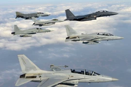 Máy bay chiến đấu của không quân Hàn Quốc trong một cuộc tập trận ở Cheongju. (Nguồn: Yonhap/TTXVN)