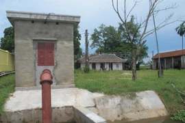 Trạm bơm mới đầu tư xây dựng cũng bị lỗi thiết kế về chiều dài bể hút và chiều cao bể xả. (Ảnh: Nguyễn Thắng/TTXVN)