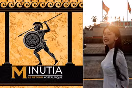 Nguyễn Thu An và ảnh đại diện của ấn phẩm Minutia, dự án lịch sử ''Le Retour Nostalgique.'' (Ảnh: NVCC)