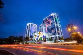 Sau hơn 3 năm 3 tháng kể từ ngày khởi công, Tổ hợp toà nhà FPT Tower đã chính thức được hoàn thiện. (Ảnh: Minh Sơn/Vietnam+)