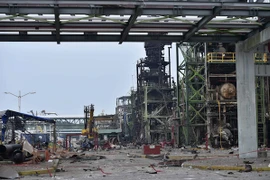 Hiện trường vụ nổ tại nhà máy hóa dầu Pajaritos. (Nguồn: AFP/TTXVN)