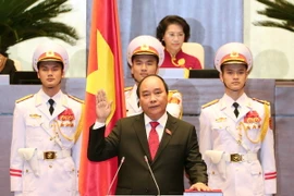Thủ tướng Chính phủ Nguyễn Xuân Phúc tuyên thệ nhậm chức. (Ảnh: Thống Nhất/TTXVN)