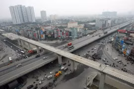 Nút giao thông Thanh Xuân, nút giao 4 tầng đầu tiên ở Việt Nam. (Ảnh: Huy Hùng/TTXVN)
