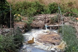 Hiện trường vụ rò rỉ khí biogas. (Ảnh: Kim Há/TTXVN) 