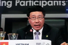 Phó Thủ tướng, Bộ trưởng Ngoại giao Phạm Bình Minh phát biểu tại hội nghị. (Ảnh: Thanh Tuấn/TTXVN)