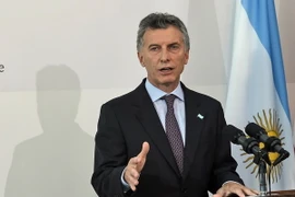 Tổng thống Argentina Mauricio Macri trong một buổi họp báo tại thủ đô Buenos Aires. (Nguồn: AFP/TTXVN)