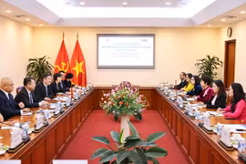 Quang cảnh buổi hội đàm. (Ảnh: Minh Đức/TTXVN)