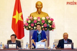 Chủ tịch Quốc hội Nguyễn Thị Kim Ngân chủ trì và phát biểu khai mạc Phiên họp thứ 31 của Ủy ban Thường vụ Quốc hội khóa XIV. (Ảnh minh họa: Trọng Đức/TTXVN)