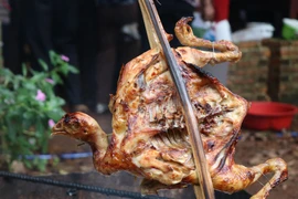 Món gà đồi nướng một món ăn truyền thống của các dân tộc Tây Nguyên. (Ảnh: Tuấn Anh/TTXVN)