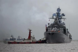 Tàu chống ngầm Đô đốc Tributs của Hải quân Nga. (Nguồn: AFP/TTXVN)