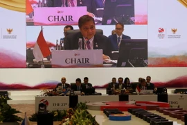 Bộ trưởng Điều phối Kinh tế Indonesia Airlangga Hartarto. (Ảnh: Hữu Chiến/TTXVN)