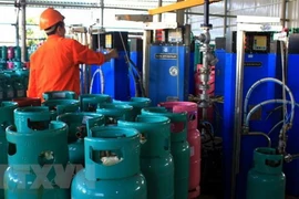 Giá gas bán lẻ trong nước tăng tháng thứ ba liên tiếp kể từ đầu năm đến nay. (Ảnh: Đỗ Phương Anh/TTXVN)
