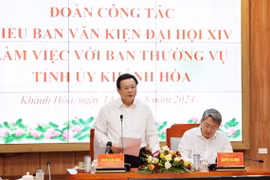 Ông Nguyễn Xuân Thắng phát biểu tại buổi làm việc. (Ảnh: Tiên Minh/TTXVN)