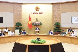 Thủ tướng Phạm Minh Chính chủ trì Phiên họp Chính phủ chuyên đề về xây dựng pháp luật tháng 3/2024. (Ảnh: Dương Giang/TTXVN)